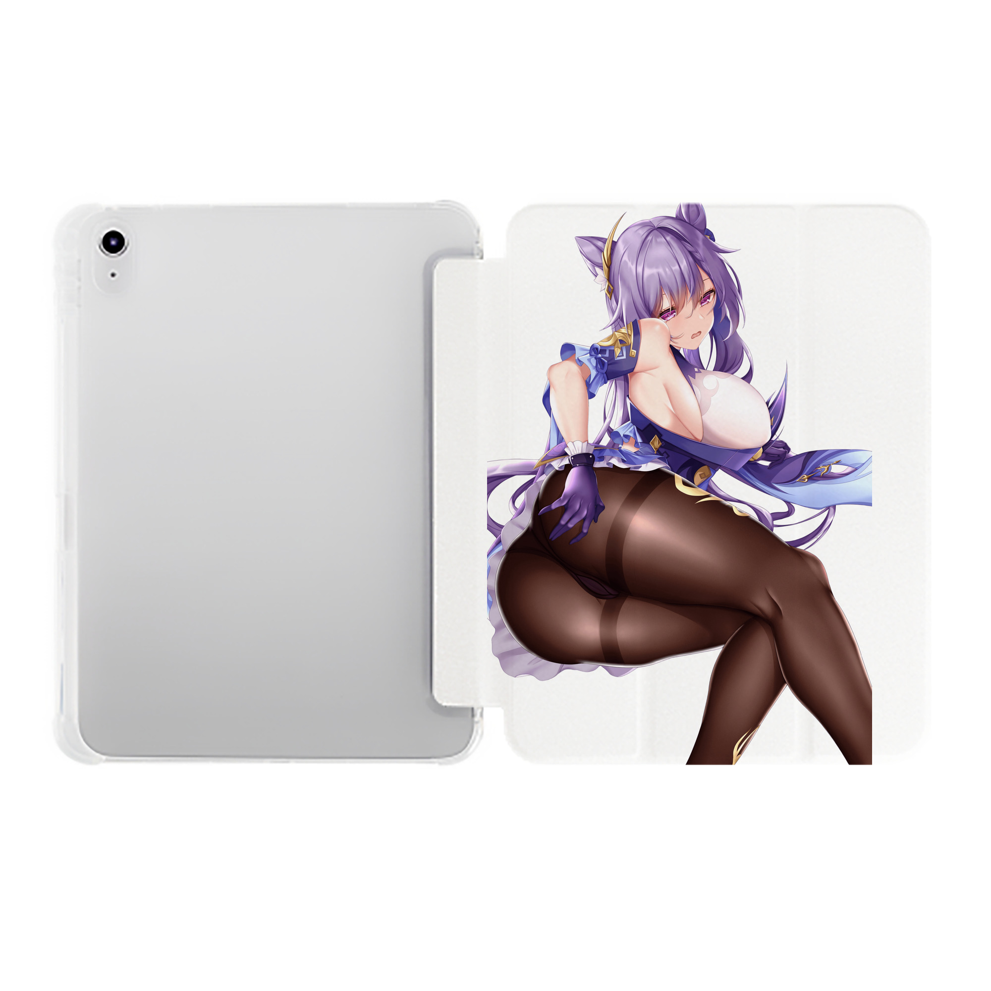 げんし神 刻晴 こくせい genshin Kokusei IPad ケース ペン収納付き 三つ折りスタンド PUレザー×シリコン 対応機種9.5/10.5/10.9インチ